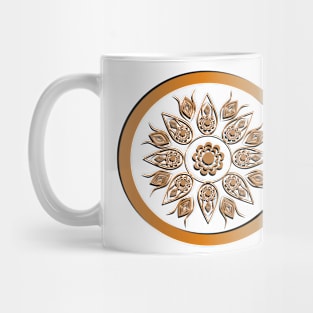 Golden abstract Mandal ornate pattern for background, invitations, cards, premium templates. Mug